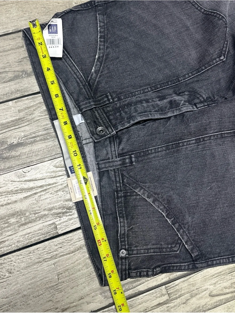 Vintage Y2k 05 Gap Washed Grey Jeans 36x34 Big Pockets Button Fly Baggy Skater